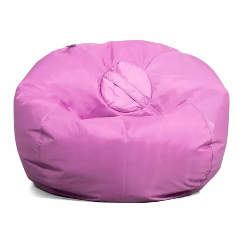 Classic Bean Bag Chair with Handles & Safety Zipper, Orchid