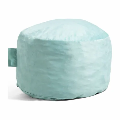 Fuf Small Foam Filled Bean Bag Chair, Turquoise Plush, Soft Polyester,