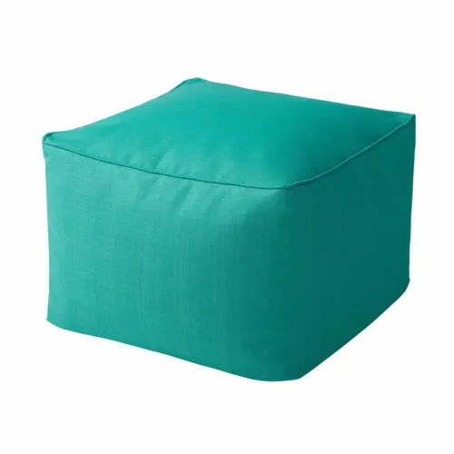Garden Patio Bean Bag Ottoman Patio Furniture Outdoor Cozy Seating, Turquoise