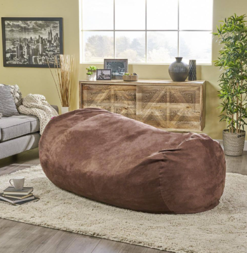 Giant Bean Bag Lounger Chair 7FT Extra Large Oversized Dorm Room Sofa Brown