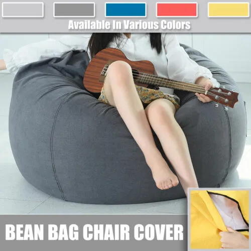 Large Gamer Bean Bag Chairs Seat Couch Sofa Cover Indoor Lazy For Adults Kids