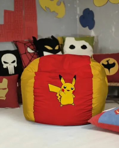 Pikachu Pokemon Bean Bag Chair Cover, Pokemon Gift, Gamer Chair, (covers only)