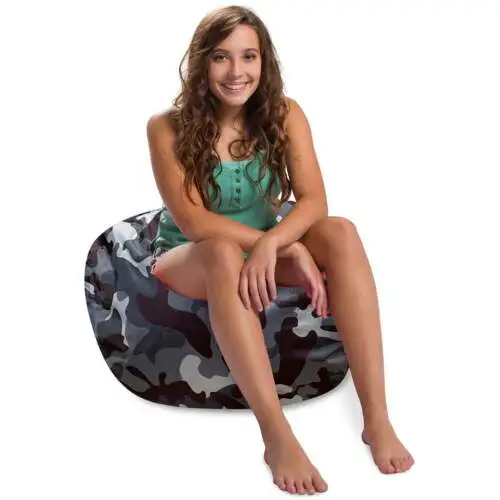 Structured Comfy Bean Bag Chair, 100in Round Classic Chair