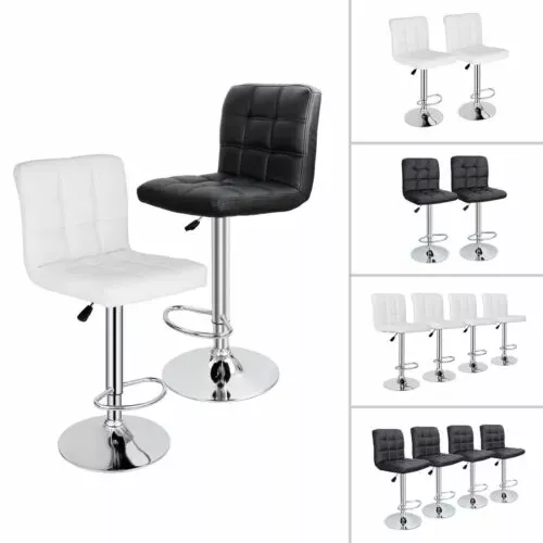 2/4PCS Adjustable Modern Swivel Bar Stools Dining Chair Counter Height 3 Level