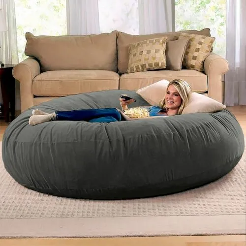 6 Foot Cocoon - Large Bean Bag Chair for Adults, Charcoal