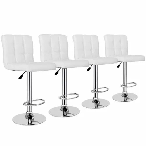 Adjustable Bar Stools Set of 4 Swivel Bar Chairs with Footrest for Kitchen