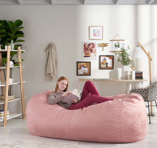 Bean Bag Chair Giant Lounger Sleeper Sofa Foam Filling Pink Oversized Large Sale