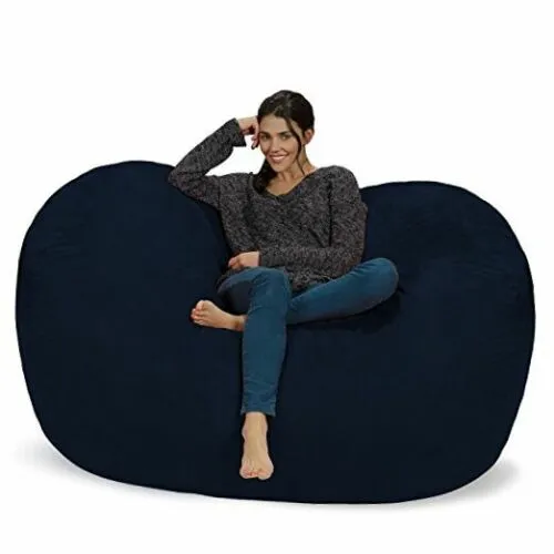 Bean Bag Chair: Huge 6' Memory Foam Furniture Bag and 6 ft Lounger Microsuede