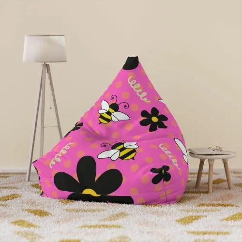 Buzzin bee pink Bean Bag Chair Cover