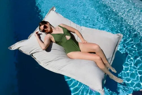 Floating Bean Bag - Premium Luxe  Pool Float Lounger - Sand