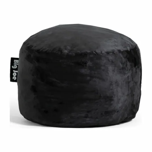 Fuf Small Plush Foam Filled Beanbag Chair with Safety Zipper, Black