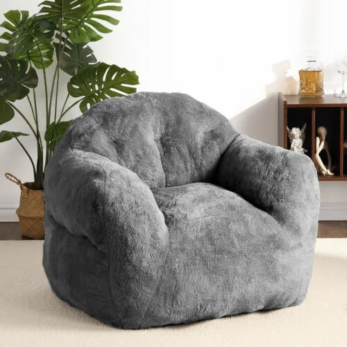 Giant Bean Bag Sofa Lounger Hign-Density Foam Filled Lazy Chair with Armrests US