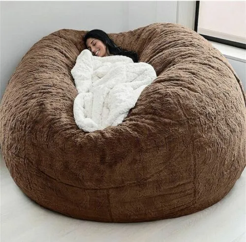 Giant Fur Bean Bag Chair Cover for Kids Adults,(No Filler) Living Room Furniture