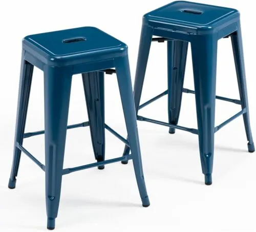 Inch Metal Bar Stools, Backless Counter Height Barstools, Indoor Outdoor