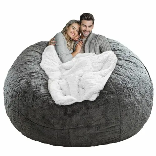 LapEasy Giant Bean Bag Chair Cover(Cover Only,No Filler),Oversized Round Soft...