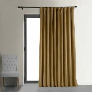 Amber Gold Signature Extra Wide Velvet Blackout Curtain