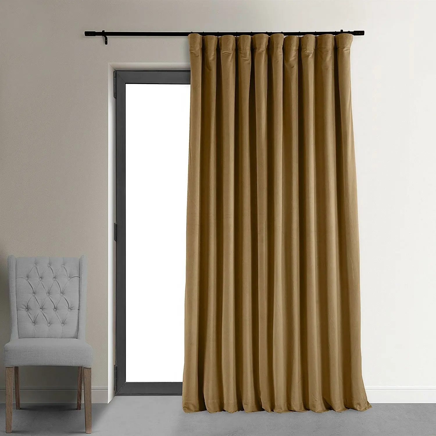 Amber Gold Signature Extra Wide Velvet Blackout Curtain
