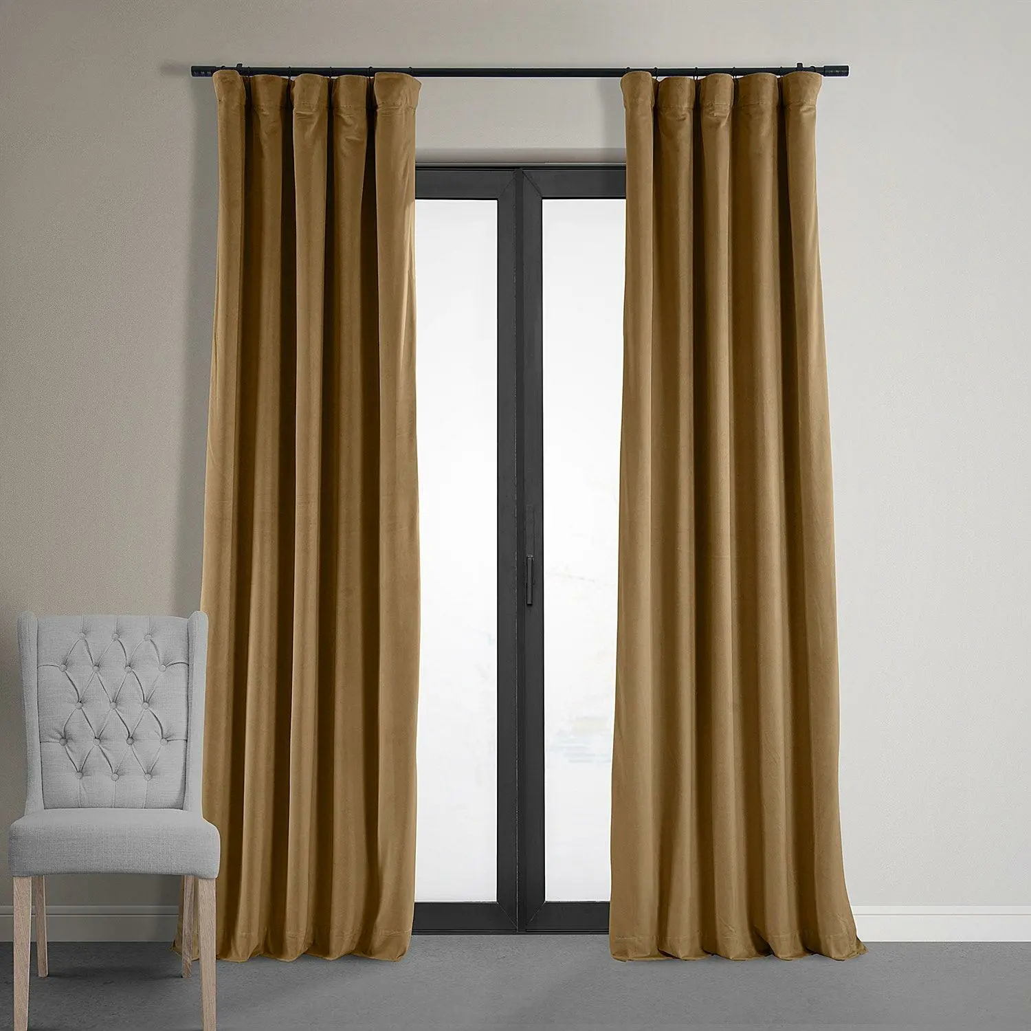 Amber Gold Signature Velvet Blackout Curtain