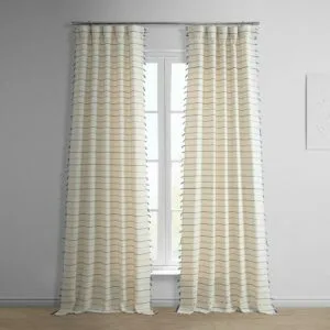 Andros Striped Loom Woven Cotton Sheer Curtain