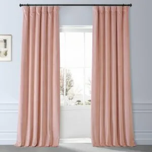 Apricot Blossom Signature Plush Velvet Hotel Blackout Curtain