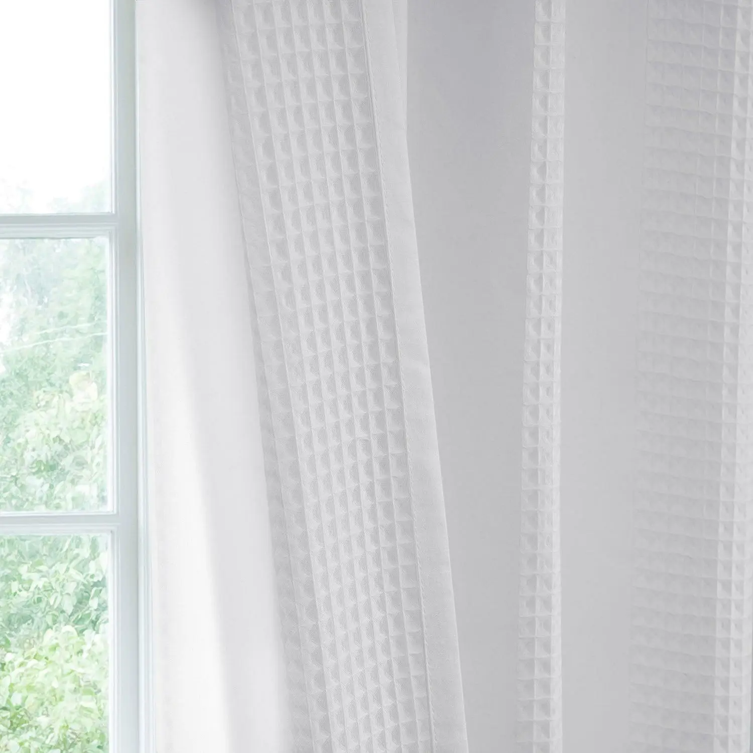 Architectural White Sheer Serinity Sheer Curtain Pair (2 Panels)