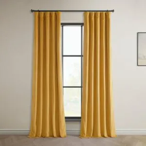 Aztec Gold Heritage Plush Velvet Room Darkening Curtain