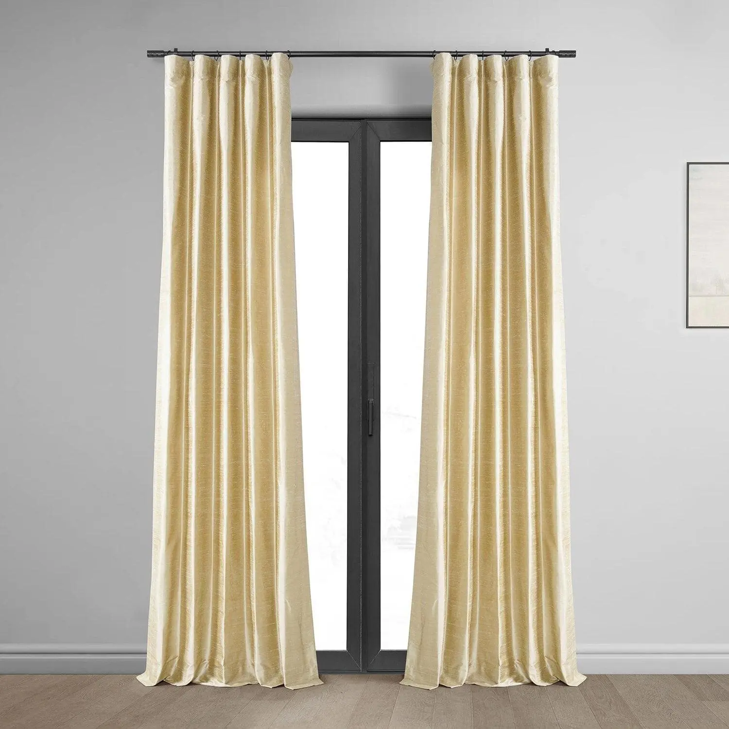 Biscotti Textured Dupioni Silk Room Darkening Curtain