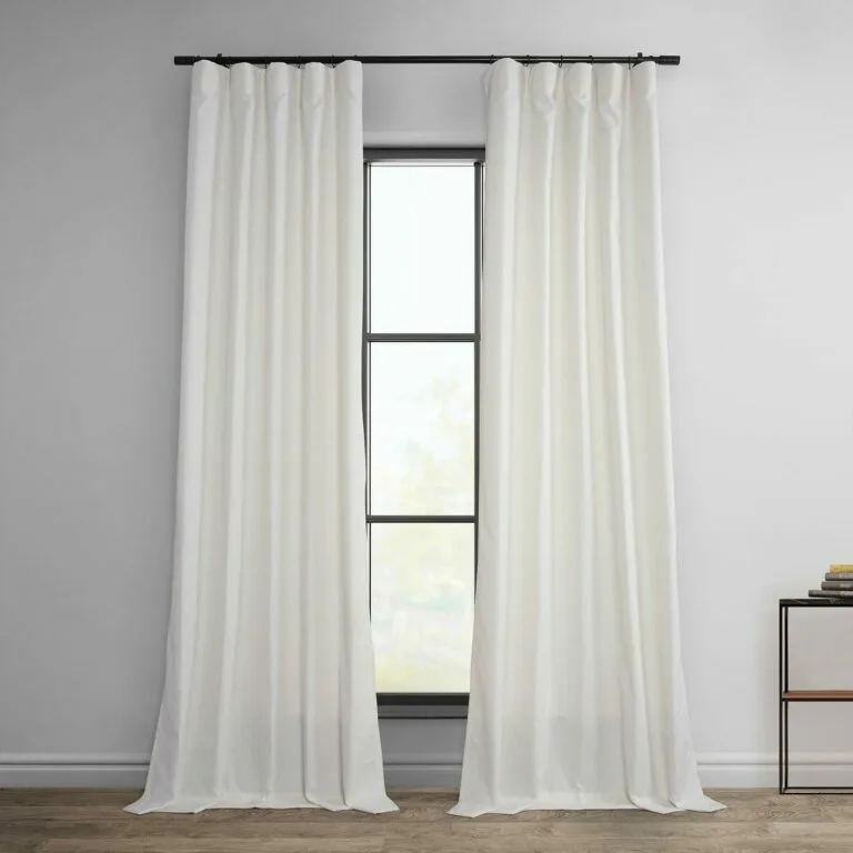 Bright White Dobby Linen Curtain