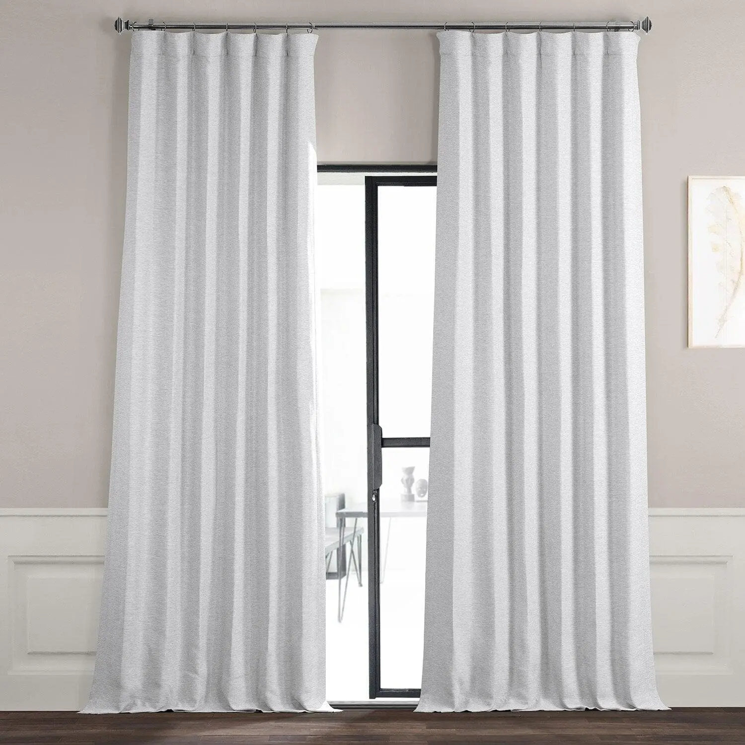 Chalk Off White Textured Bellino Room Darkening Curtain