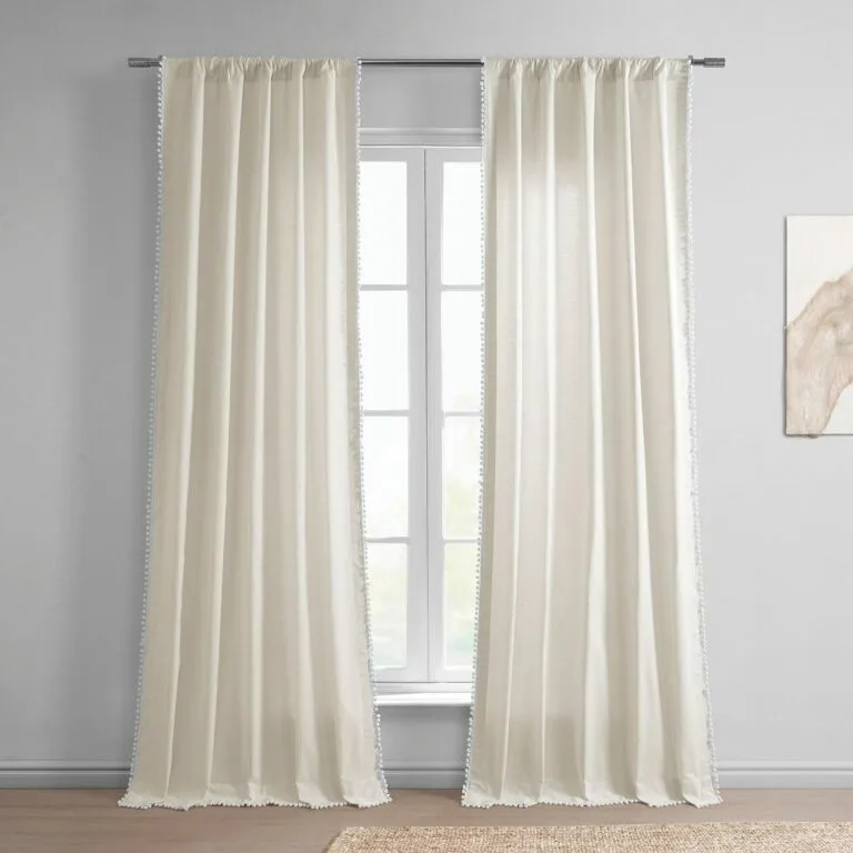 Channing Bordered Modern Hampton Textured Cotton Curtain