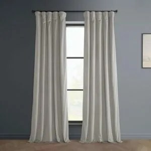 City Grey Heritage Plush Velvet Room Darkening Curtain