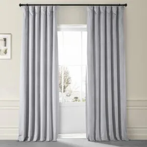 Concrete Grey Signature Plush Velvet Hotel Blackout Curtain