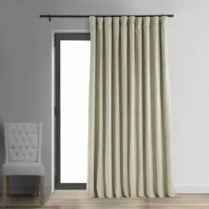 Cool Beige Signature Extra Wide Velvet Blackout Curtain