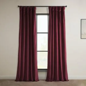 Dark Merlot Heritage Plush Velvet Room Darkening Curtain