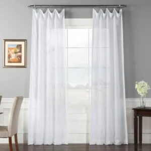 Double Layered White Polyester Sheer Curtain