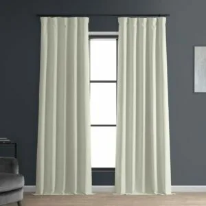 Excursion Ivory Faux Linen Hotel Blackout Curtain