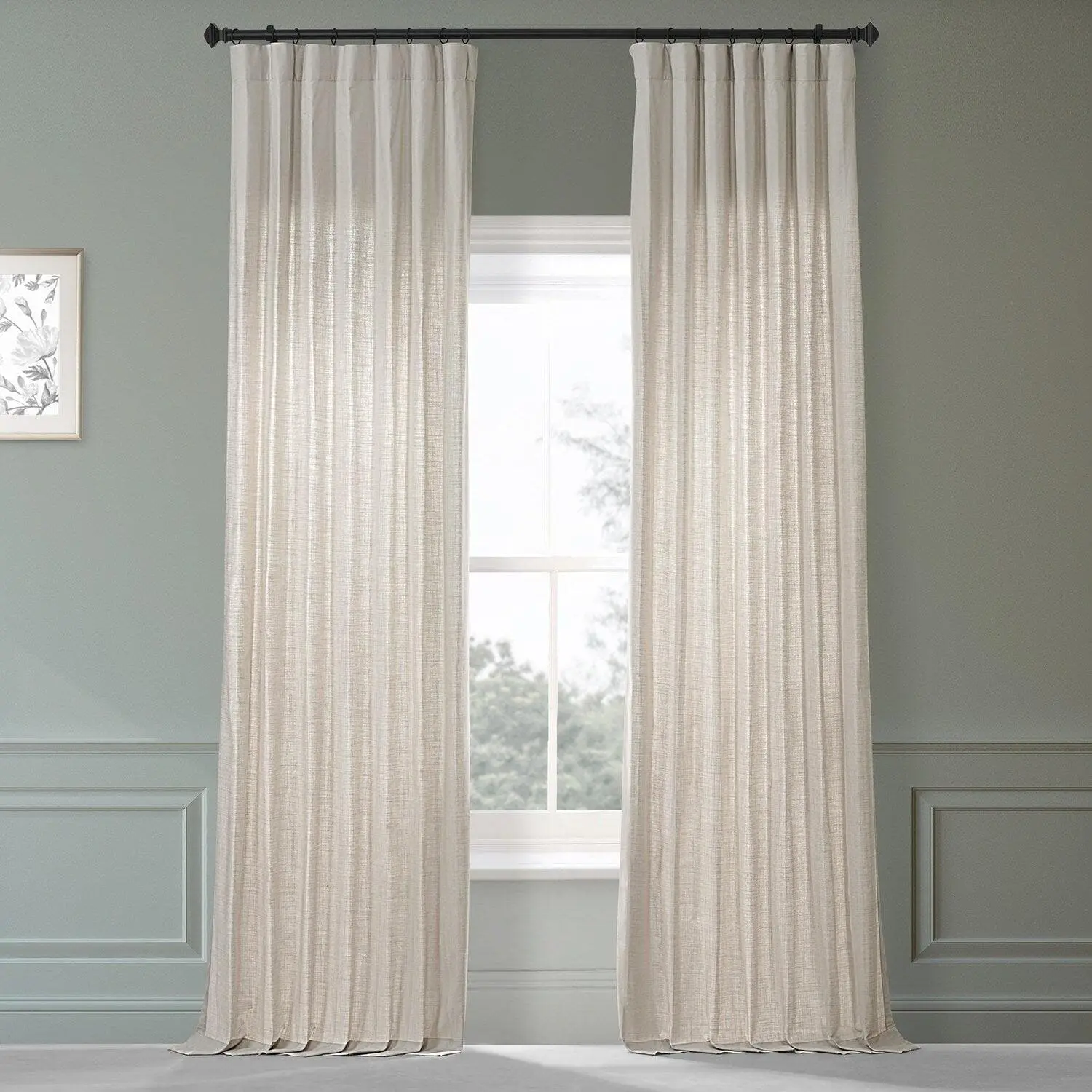 Fable Beige Dune Textured Cotton Curtain Pair (2 Panels)