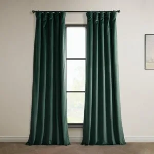 Forestry Green Heritage Plush Velvet Room Darkening Curtain