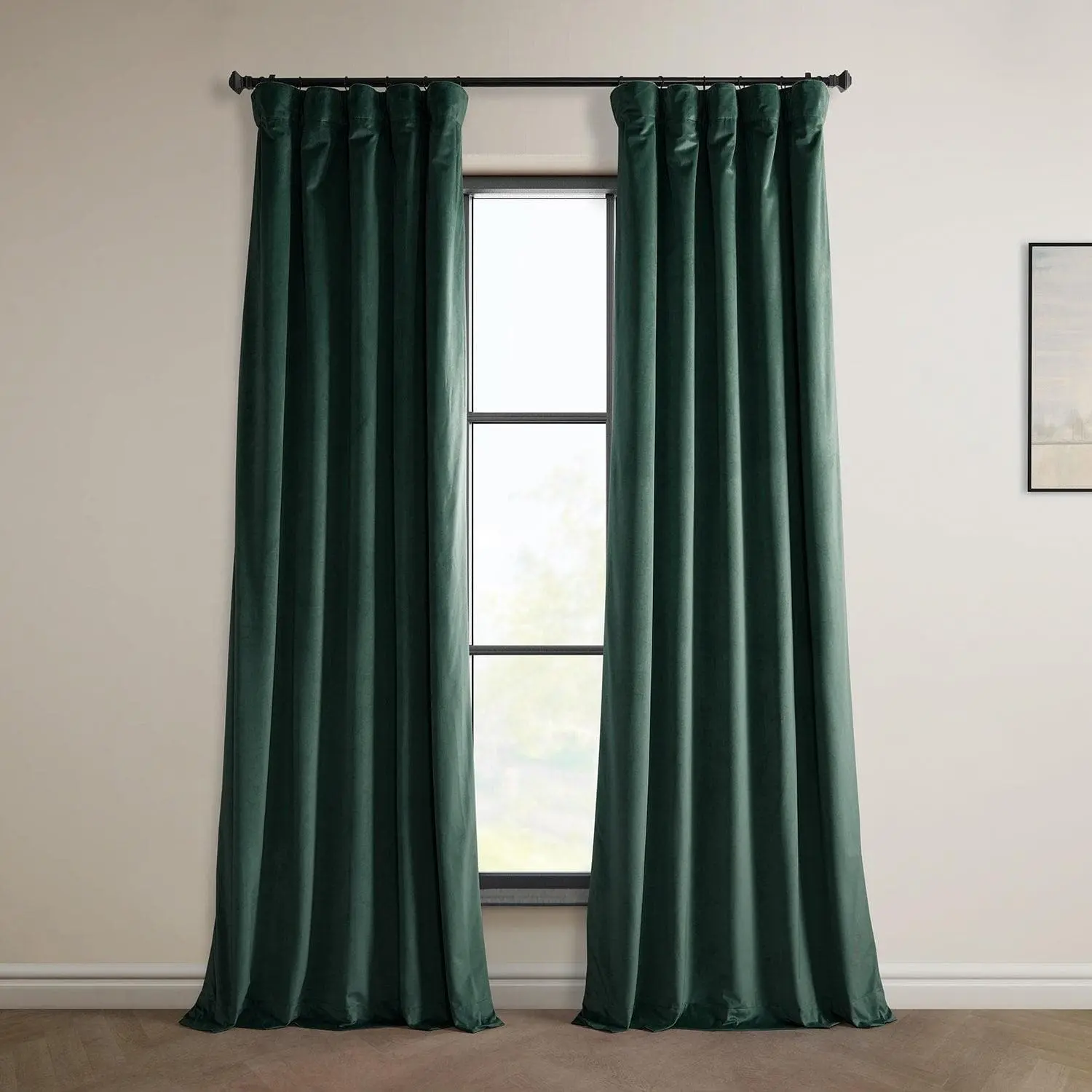 Forestry Green Heritage Plush Velvet Room Darkening Curtain