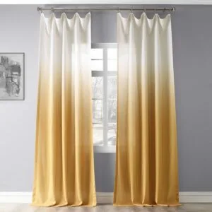 Gold Abstract Ombre Faux Linen Curtain