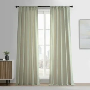 Greige Simply Faux Linen Curtain Pair (2 Panels)