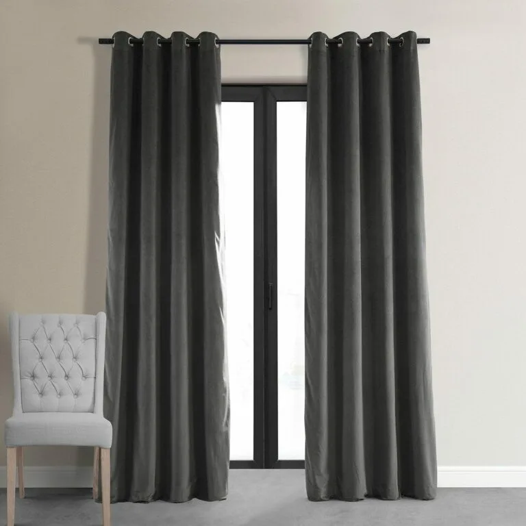 Gunmetal Grey Grommet Signature Velvet Blackout Curtain