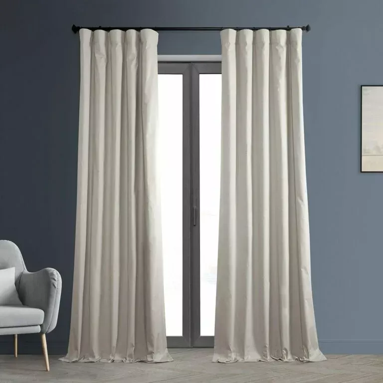 Hazelwood Beige Solid Cotton Hotel Blackout Curtain