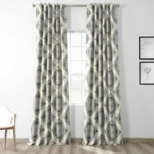Henna Black Emblem Room Darkening Curtain
