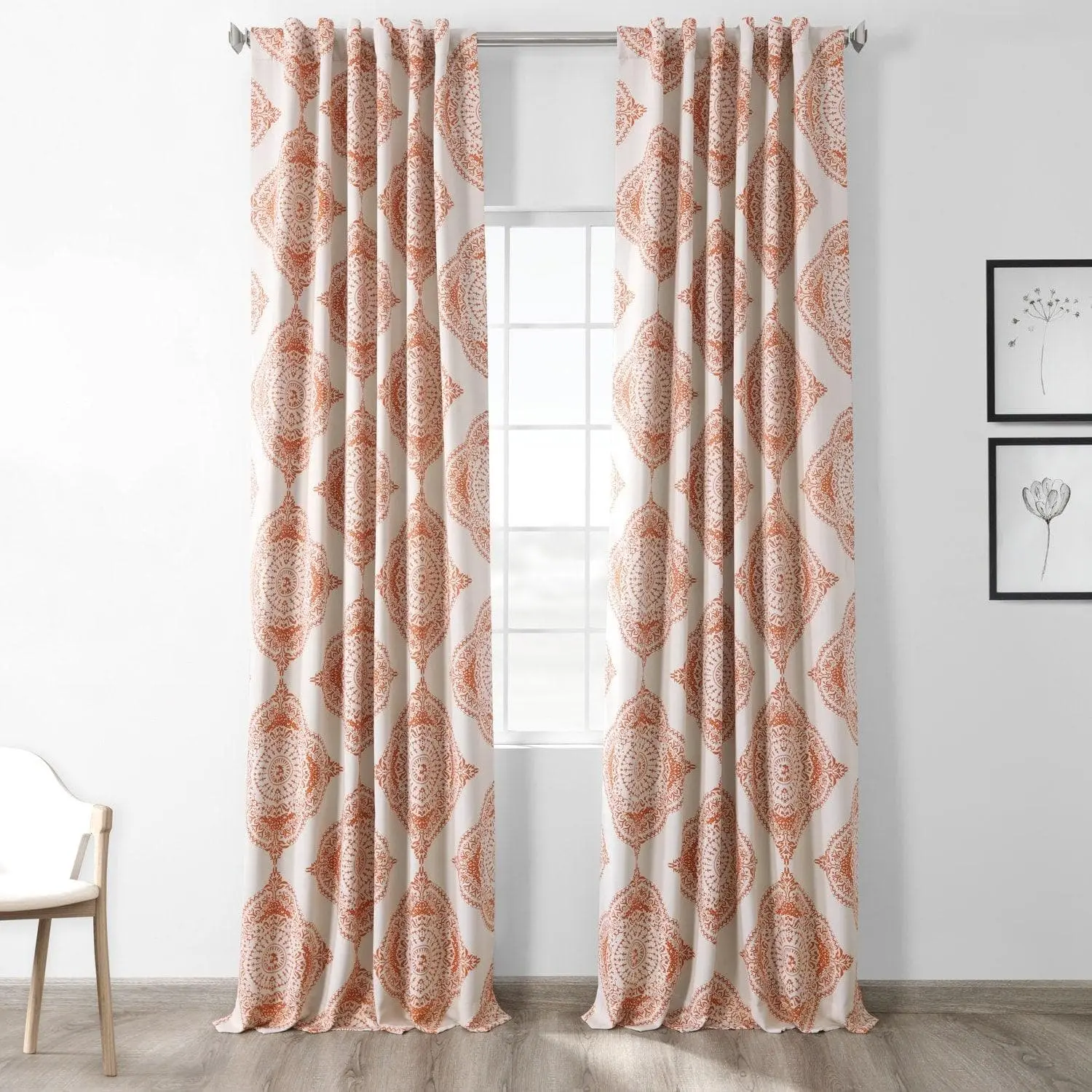 Henna Emblem Room Darkening Curtain