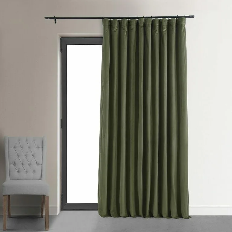 Hunter Green Signature Extra Wide Velvet Blackout Curtain