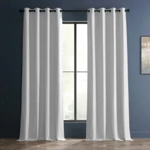 Ice Grommet Vintage Textured Faux Dupioni Silk Blackout Curtain