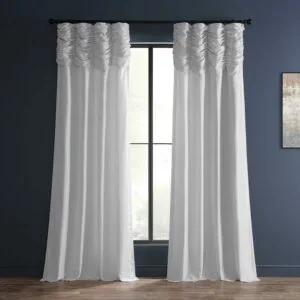 Ice Ruched Vintage Textured Faux Dupioni Silk Curtain