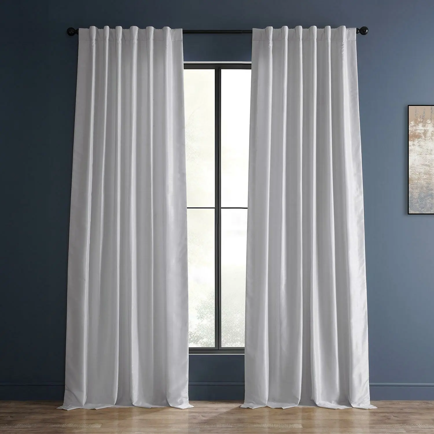 Ice Vintage Textured Faux Dupioni Silk Blackout Curtain