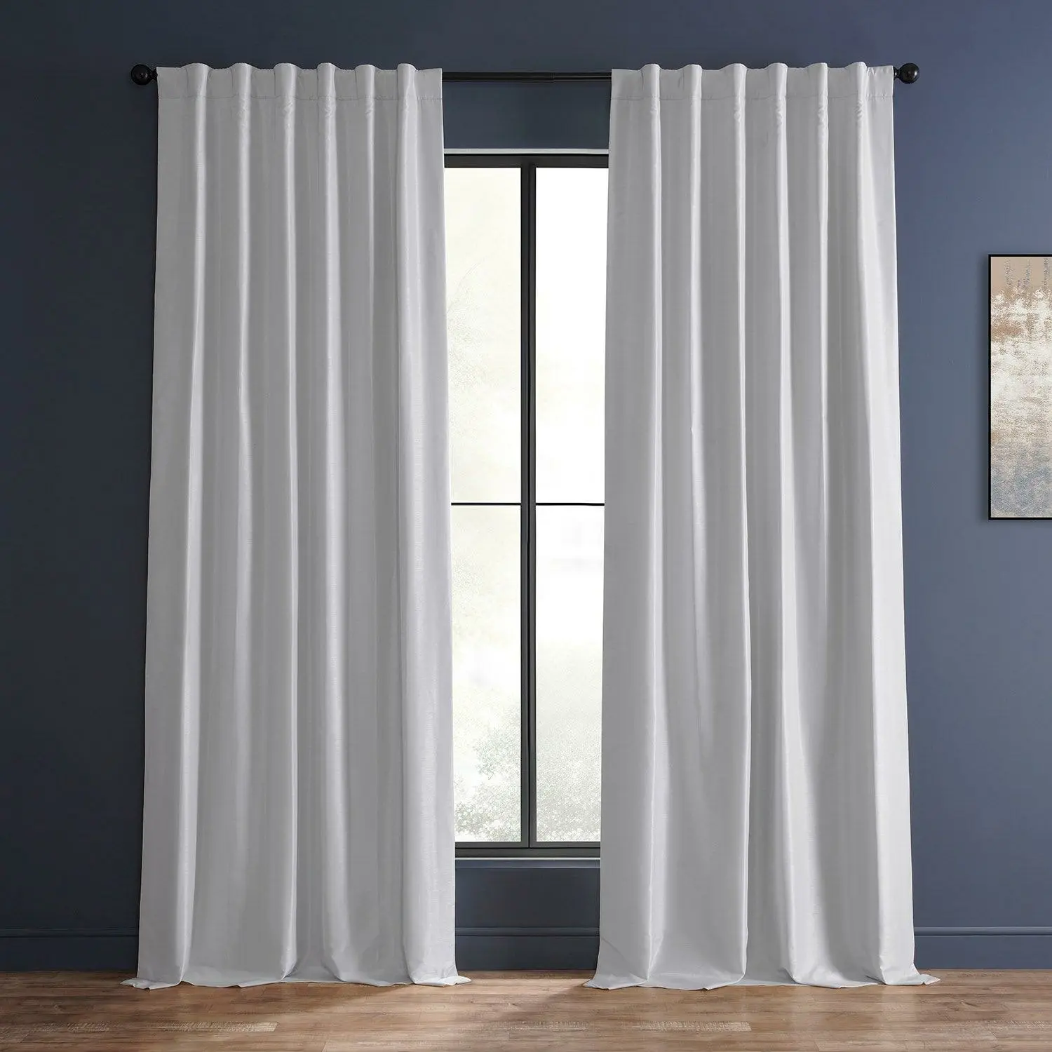 Ice Vintage Textured Faux Dupioni Silk Curtain